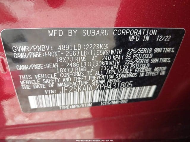2023 SUBARU FORESTER TOURING 9