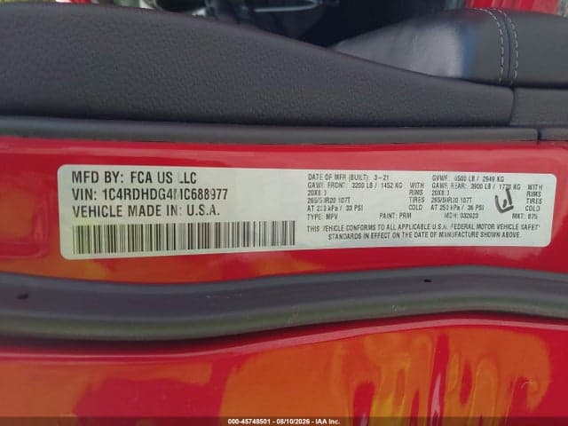 2021 DODGE DURANGO GT RWD 9