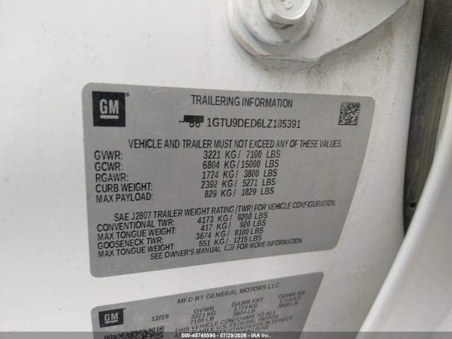2020 GMC SIERRA 1500 4WD SHORT BOX SLT 9