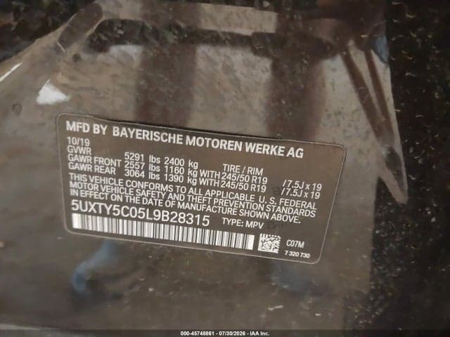 2020 BMW X3 XDRIVE30I 9