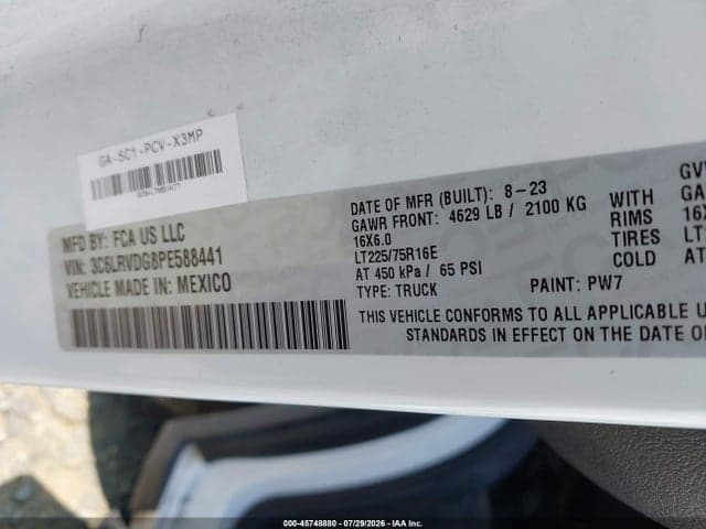 2023 RAM PROMASTER 2500 HIGH ROOF 159 WB 9