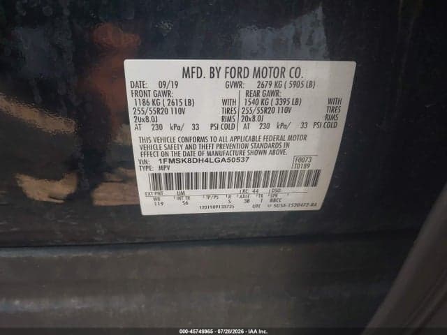 2020 FORD EXPLORER XLT 9