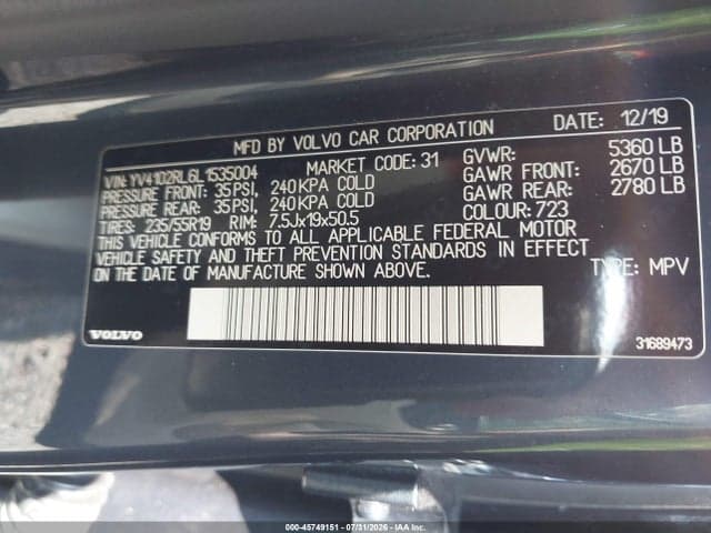 2020 VOLVO XC60 T5 INSCRIPTION 9