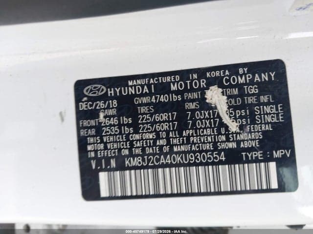 2019 HYUNDAI TUCSON SE 9