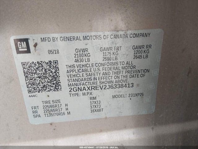 2018 CHEVROLET EQUINOX LS 9