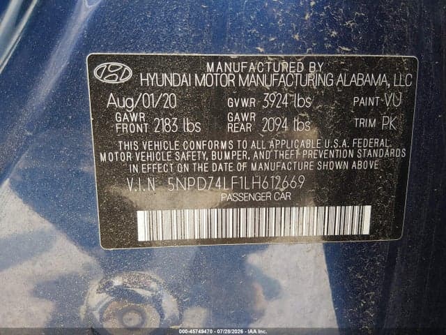 2020 HYUNDAI ELANTRA SE 9