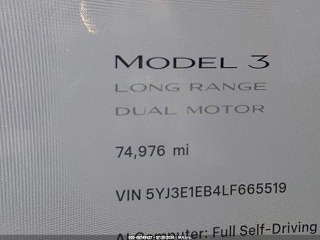 2020 TESLA MODEL 3 LONG RANGE DUAL MOTOR ALL-WHEEL DRIVE 7
