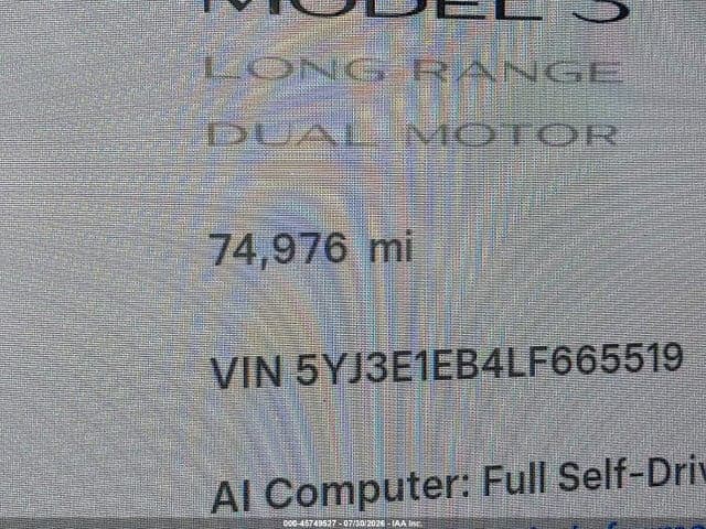 2020 TESLA MODEL 3 LONG RANGE DUAL MOTOR ALL-WHEEL DRIVE 9