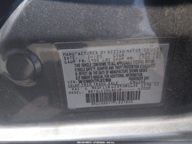2023 NISSAN VERSA 1.6 S XTRONIC CVT 9