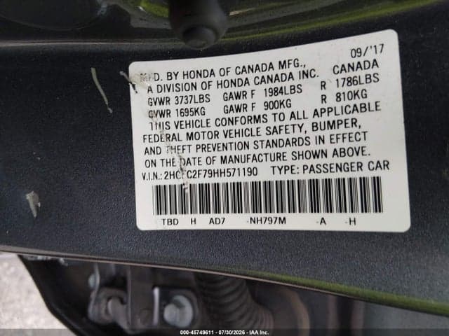 2017 HONDA CIVIC EX 9