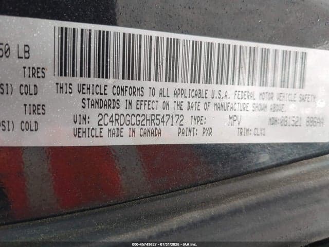 2017 DODGE GRAND CARAVAN SXT 9