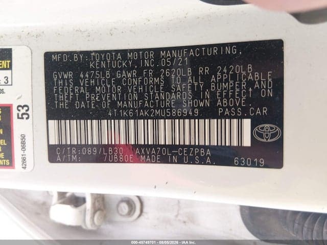 2021 TOYOTA CAMRY XSE 9