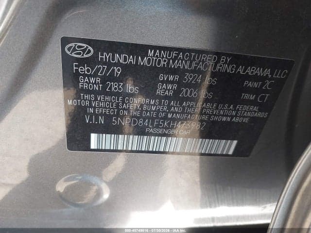 2019 HYUNDAI ELANTRA SEL 9