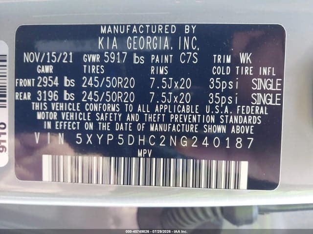 2022 KIA TELLURIDE SX 9