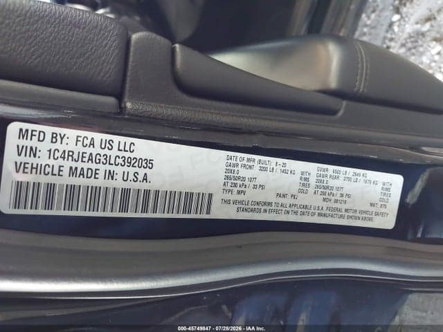 2020 JEEP GRAND CHEROKEE ALTITUDE 4X2 9