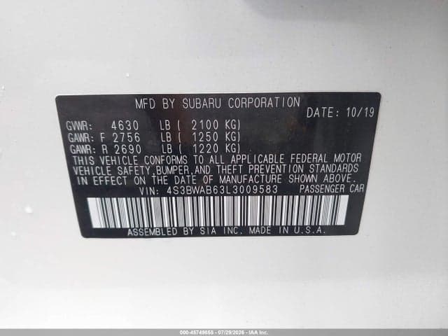 2020 SUBARU LEGACY 9