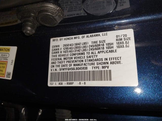 2020 HONDA PILOT AWD EX-L 9