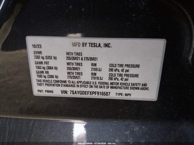 2023 TESLA MODEL Y PERFORMANCE DUAL MOTOR ALL-WHEEL DRIVE 9
