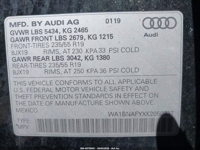 2019 AUDI Q5 45 PREMIUM 9