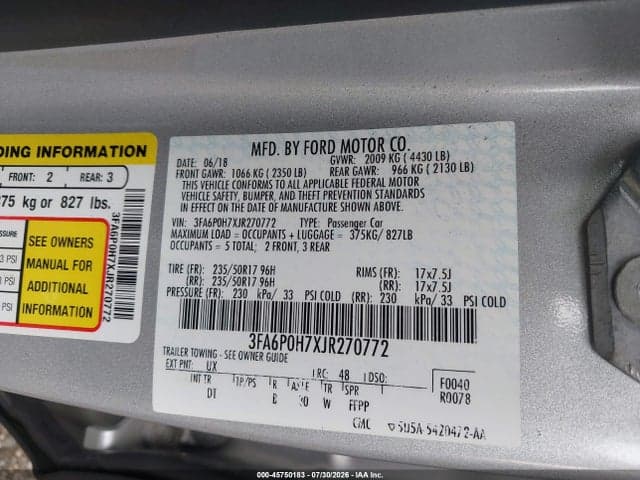 2018 FORD FUSION SE 9