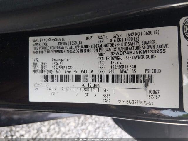 2019 FORD FIESTA SE 9