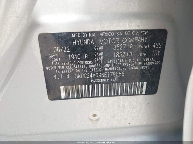 2022 HYUNDAI ACCENT SE 9