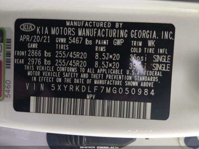 2021 KIA SORENTO SX 9