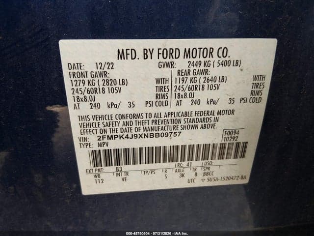 2022 FORD EDGE SEL 9