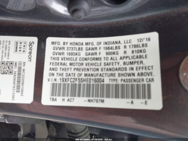 2017 HONDA CIVIC LX 9