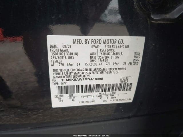 2021 FORD POLICE INTERCEPTOR UTILITY 9