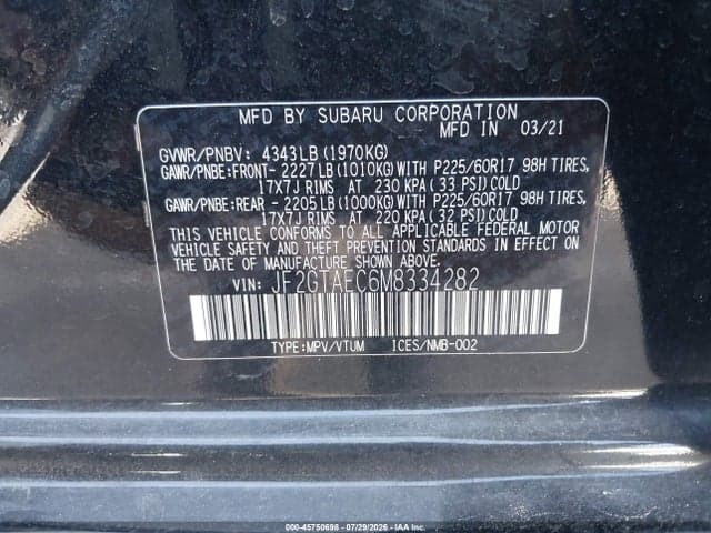 2021 SUBARU CROSSTREK PREMIUM 9