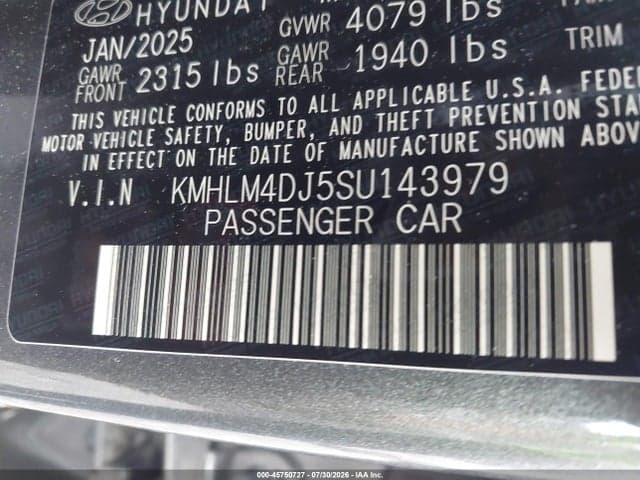 2025 HYUNDAI ELANTRA HYBRID BLUE 9