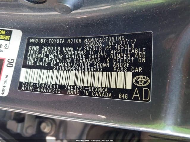 2017 TOYOTA COROLLA LE 9