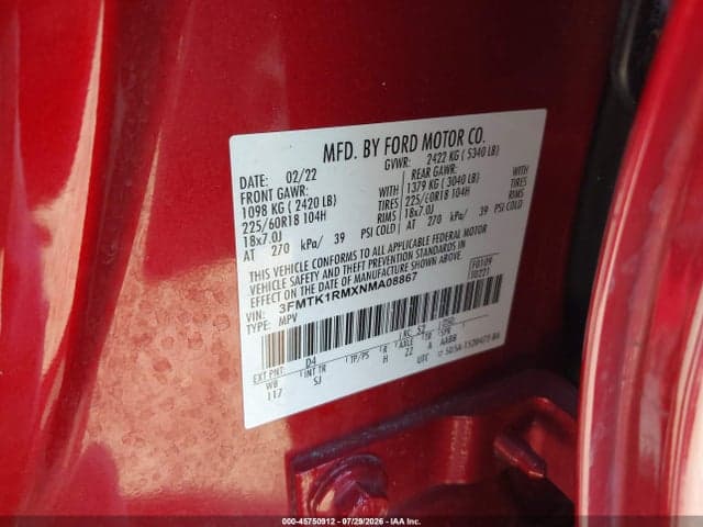 2022 FORD MUSTANG MACH-E SELECT 9