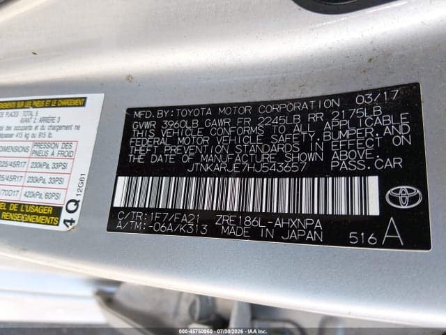 2017 TOYOTA COROLLA IM 9