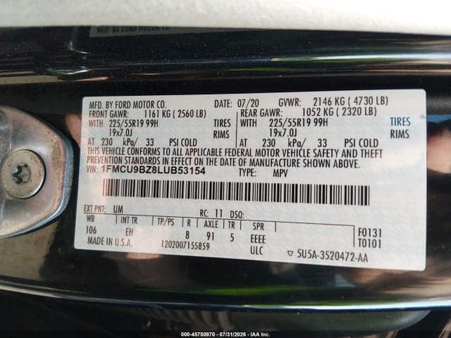 2020 FORD ESCAPE SE SPORT HYBRID 9