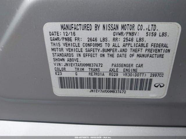 2017 INFINITI Q50 3.0T SIGNATURE EDITION 9