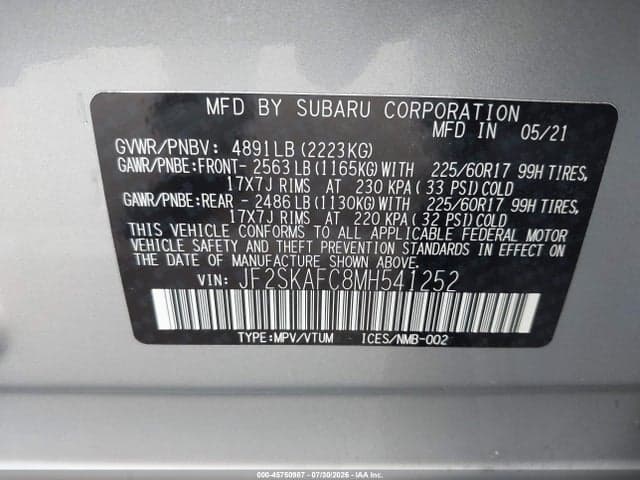 2021 SUBARU FORESTER PREMIUM 9