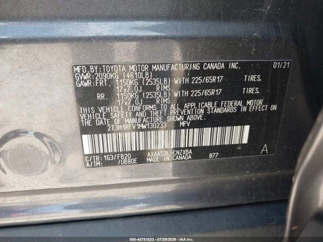 2021 TOYOTA RAV4 LE 9