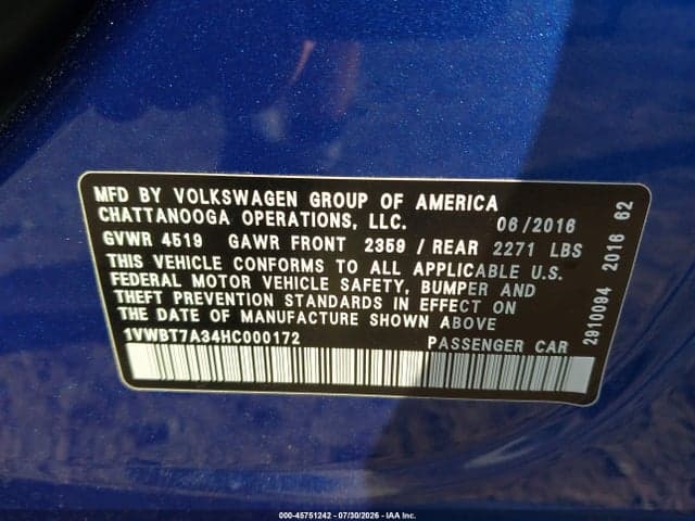 2017 VOLKSWAGEN PASSAT 1.8T SE 9