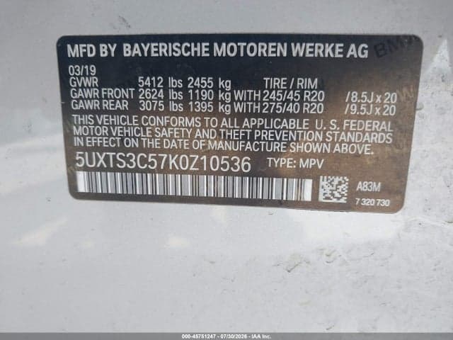 2019 BMW X3 M40I 9