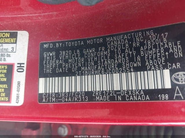 2018 TOYOTA COROLLA SE 9