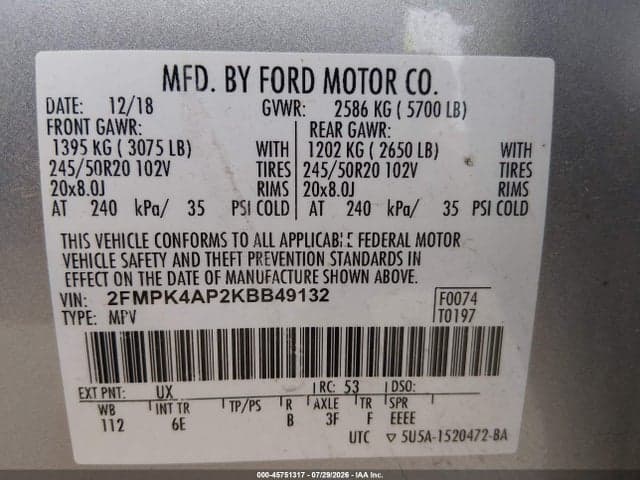 2019 FORD EDGE ST 9