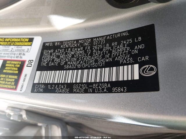 2023 LEXUS ES 350 9