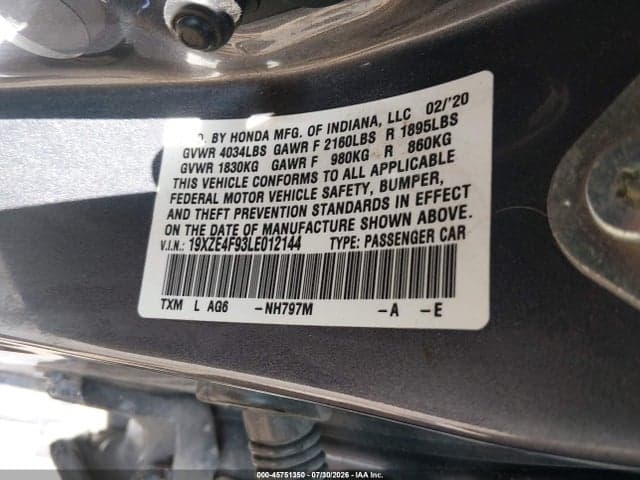 2020 HONDA INSIGHT TOURING 9