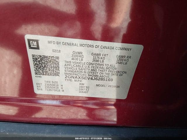 2018 CHEVROLET EQUINOX LT 9