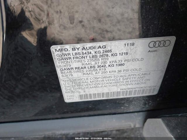 2019 AUDI Q5 45 PREMIUM 9