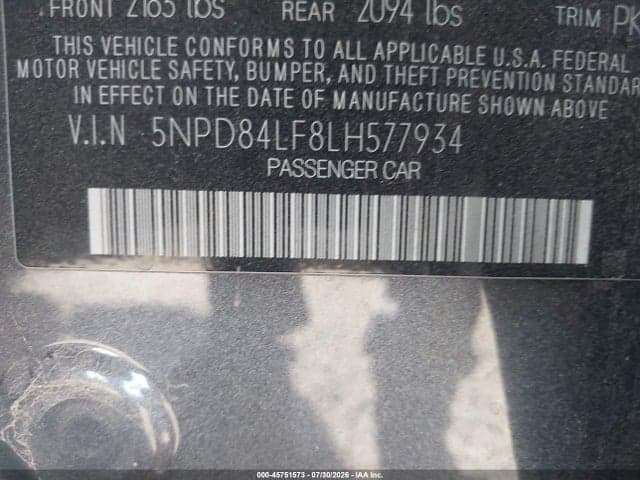 2020 HYUNDAI ELANTRA SEL 9