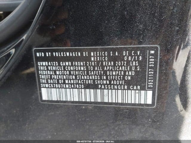 2019 VOLKSWAGEN JETTA 1.4T R-LINE/1.4T S/1.4T SE 9