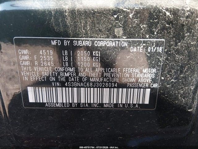 2018 SUBARU LEGACY 2.5I PREMIUM 9